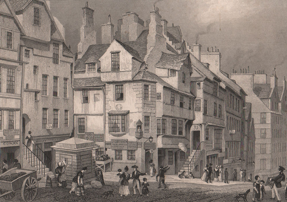 EDINBURGH. John Knox's House, High Street. SHEPHERD 1833 old antique print